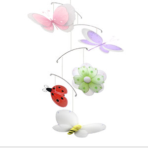 Multi-Layered Butterfly Dragonfly Ladybug Flower Bee Nylon Hanging Mobile