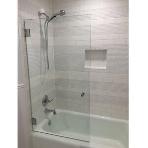 34″ x 58″ Hinged Frameless Bath Tub Door