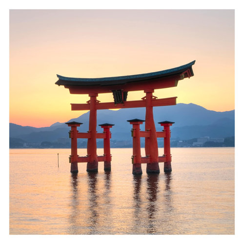 Gate II at Itsukushima 3.36m x 3.36m Textured Matte Peel & Stick Wall Mural East Urban Home