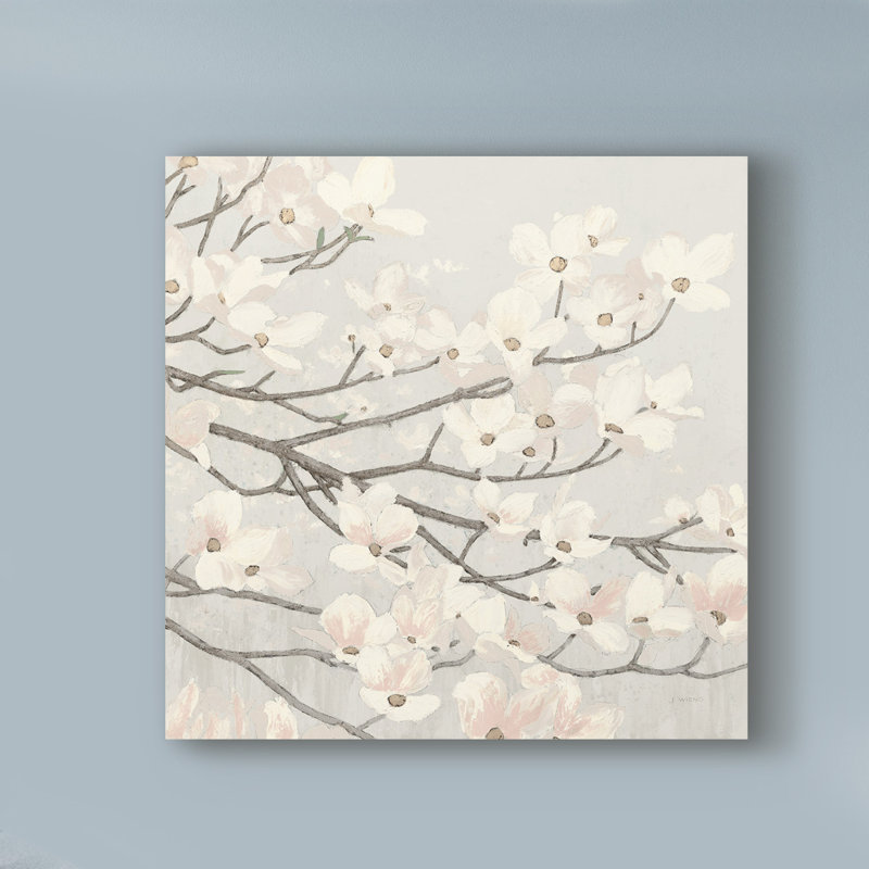 Winston Porter Dogwood Blossoms Ii Gray Acrylic Painting Print