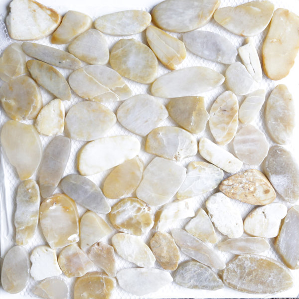 12 x 12 Natural Stone Pebble Tile in Gold by Islander Flooring