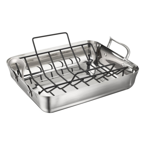 Contemporary Stainless Steel Roaster with Rack by Calphalon| @ $159.99
