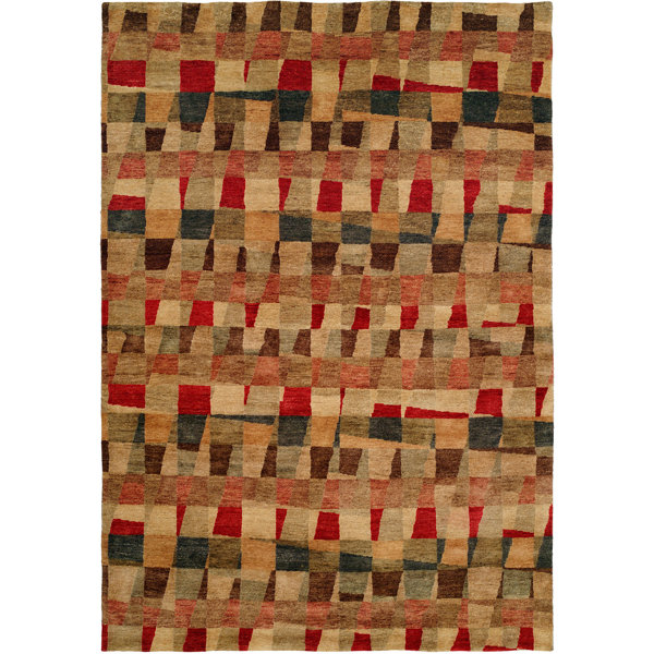 Manama Hand-Knotted Red/Brown Area Rug by Wildon Home ®