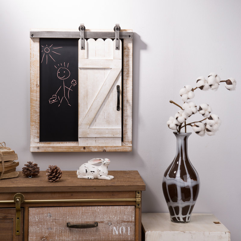 Gracie Oaks Barn Door Chalkboard Wall Decor Reviews Wayfair Ca