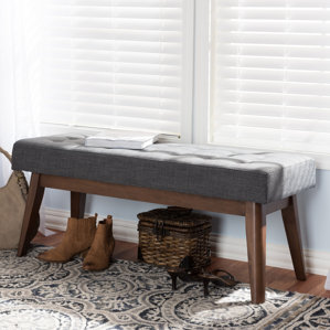 Faria Mid-Century Wood Entryway bench by Ivy Bronx