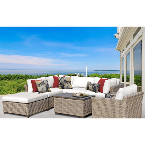 TK Classics Monterey 7 Piece Sectional Seating Group with Cushion