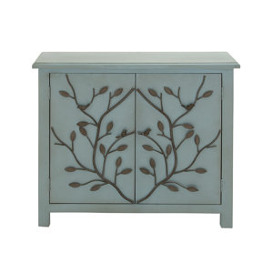 2 Door Wood and Metal Accent Cabinet