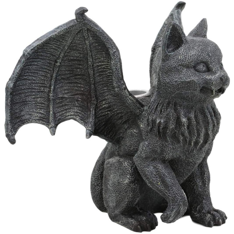 winged cat gargoyle statue