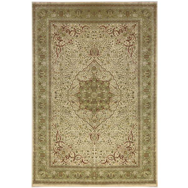 One-of-a-Kind Hand-Knotted Beige 12'1 x 17'2 Wool Area Rug