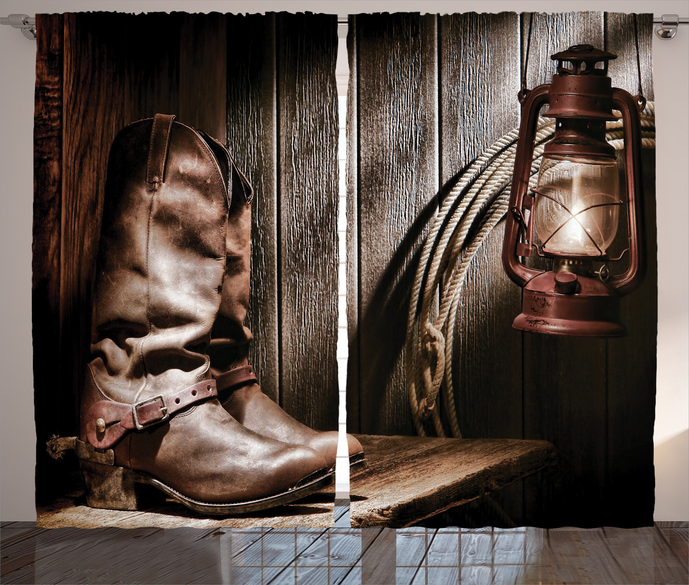 East Urban Home Western Dallas Cowboys And Lantern On A Bench In