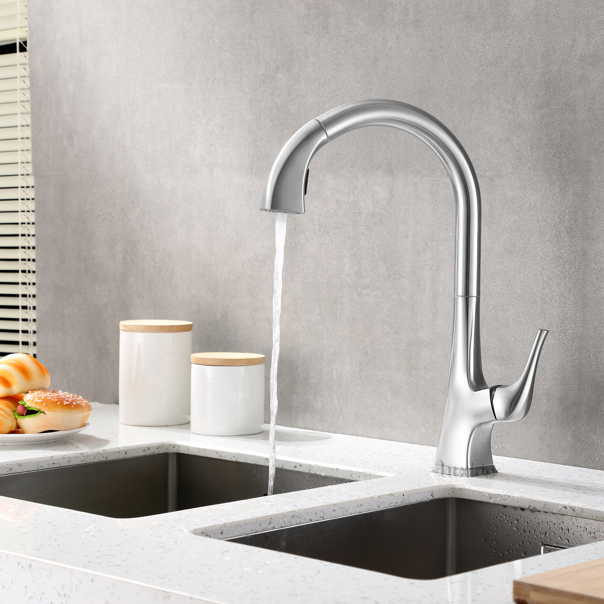 Stainless Steel Kitchen Sinks And Modern Faucets Functional
