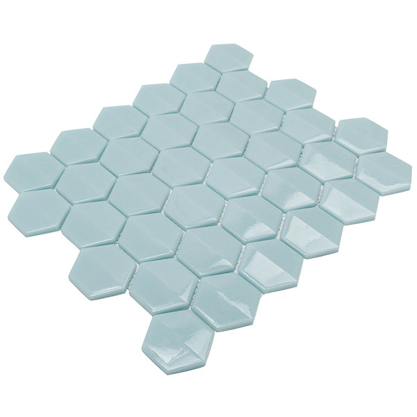 Recoup 11.75 x 10.75 Glass Mosaic Tile in Green by Splashback Tile