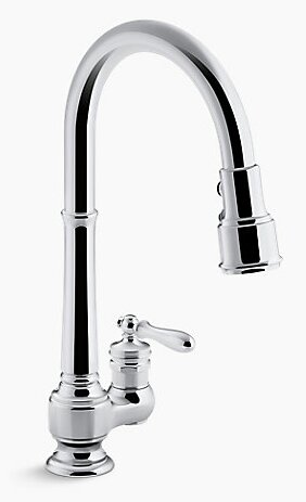 Artifacts Single Hole Kitchen Sink Faucet With 17 5 8 Pull Down