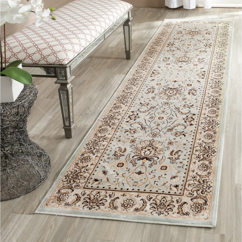 Charlton Home Petronella Oriental Light Blue Ivory Area Rug Reviews Wayfair