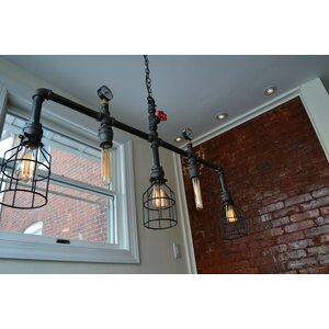 Steampunk 5-Light Kitchen Island Pendant