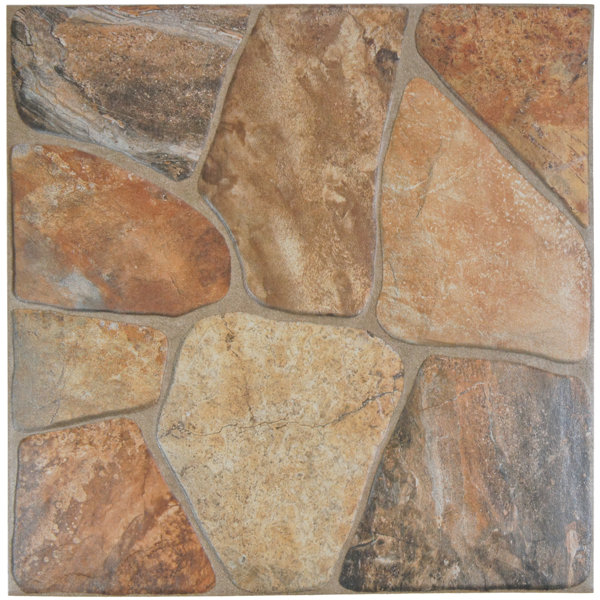 Marseille 17.75 x 17.75 Ceramic Field Tile in Caliza Brown/Gray by EliteTile