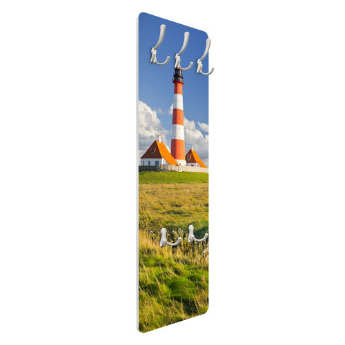Lighthouse in Schleswig-Holstein Wall Mounted Coat Rack Symple Stuff