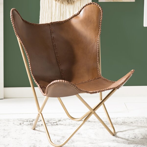 Justa Leather Lounge Chair by Mistana