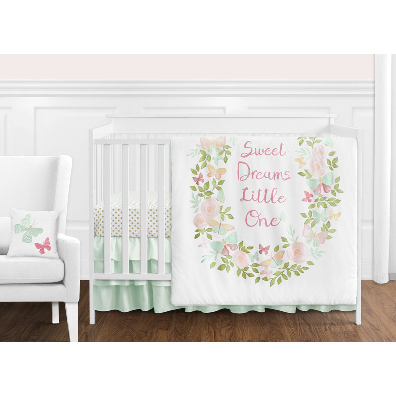 Sweet Jojo Designs Butterfly Floral 11 Piece Crib Bedding Set