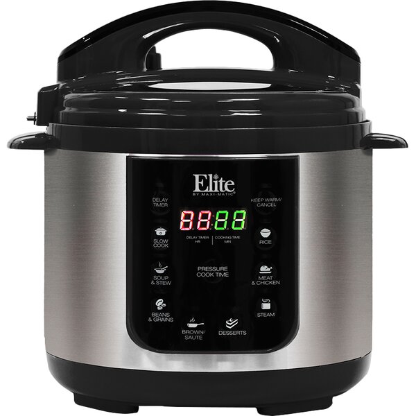 Platinum 4-Quart Electric Stainless Steel Pressure Cooker by Elite by Maxi-Matic