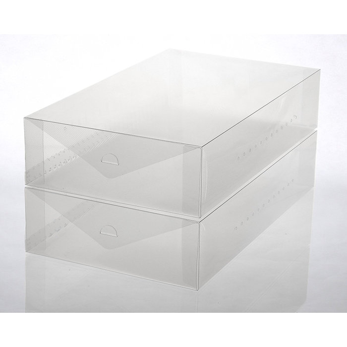 Rebrilliant Plastic Boot Foldable 2 Pair Shoe Storage Box Set