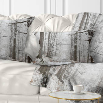 East Urban Home Landscape Printed Wood Winter Glade Lumbar Pillow Wayfair