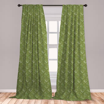 East Urban Home Ambesonne Olive Green Curtains Grunge Geometric