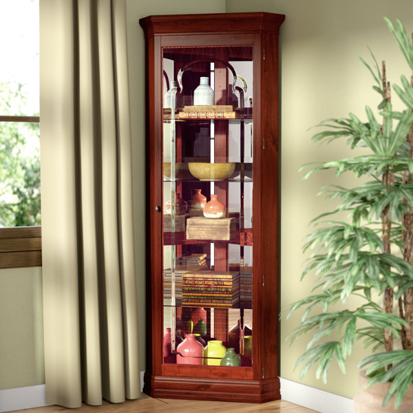 Darby Home Co Nancy Lighted Corner Curio Cabinet Reviews Wayfair