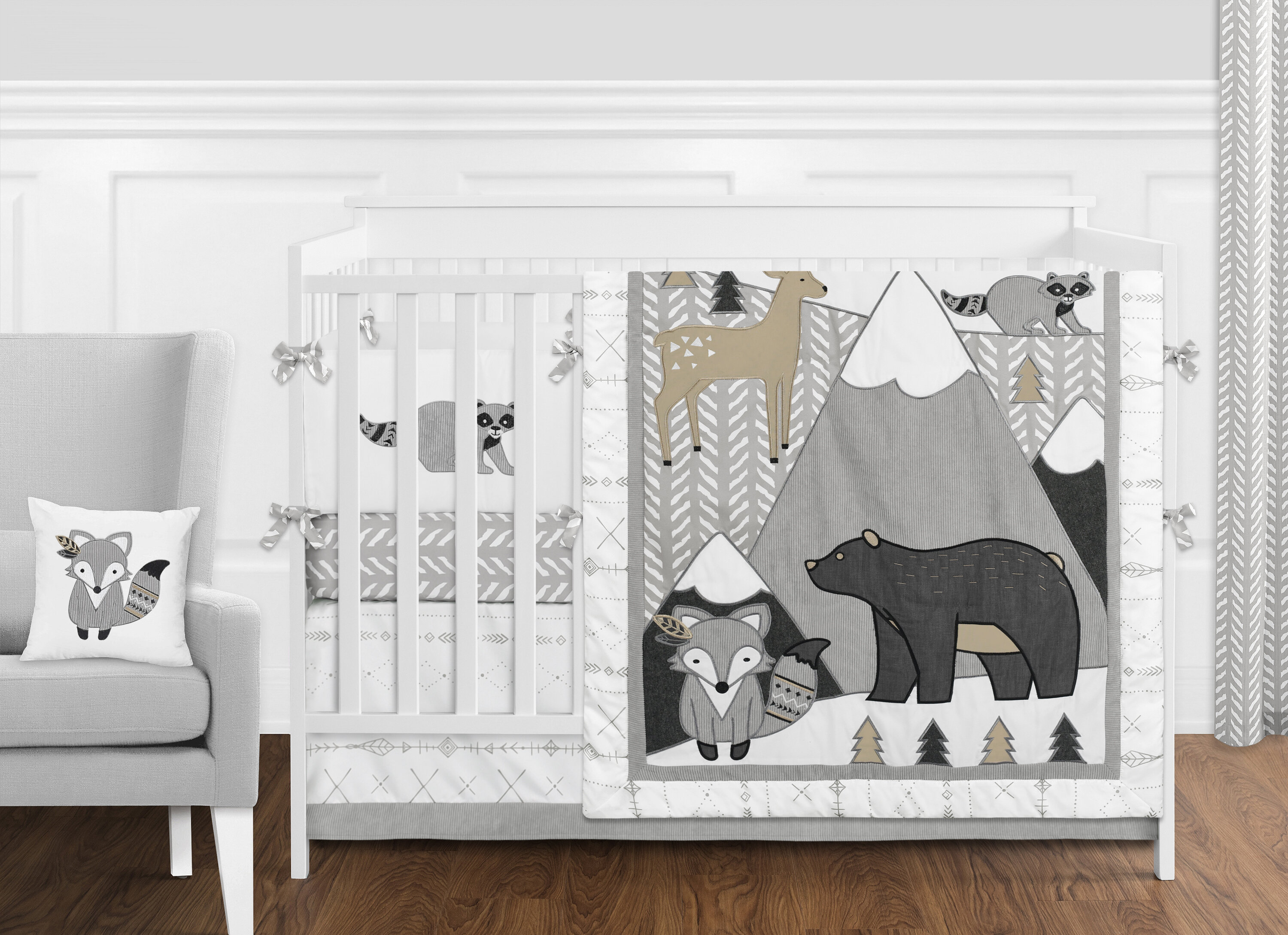 woodland animals crib set