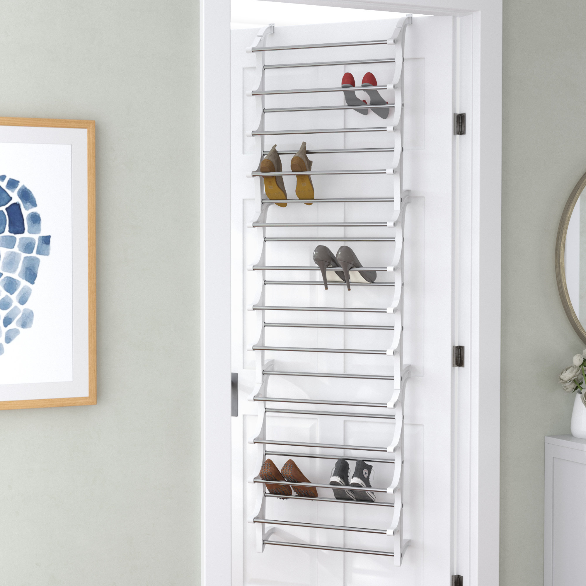 Rebrilliant Lynk 36 Pair Overdoor Shoe Organizer Reviews Wayfair Lynk 36 Pair Overdoor Shoe Organizer