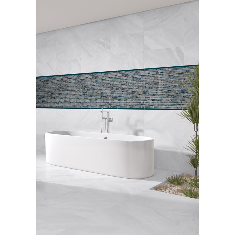 Msi Night Sky Interlocking Glass Mosaic Tile In Blue Reviews