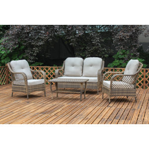 Alcestau00a0 4 Piece Deep Seating Group with Cushion