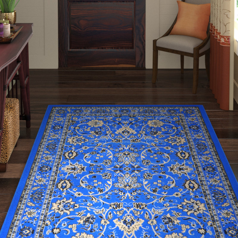 World Menagerie Essehoul Bright Blue Area Rug Reviews Wayfair Bright Blue Area Rug