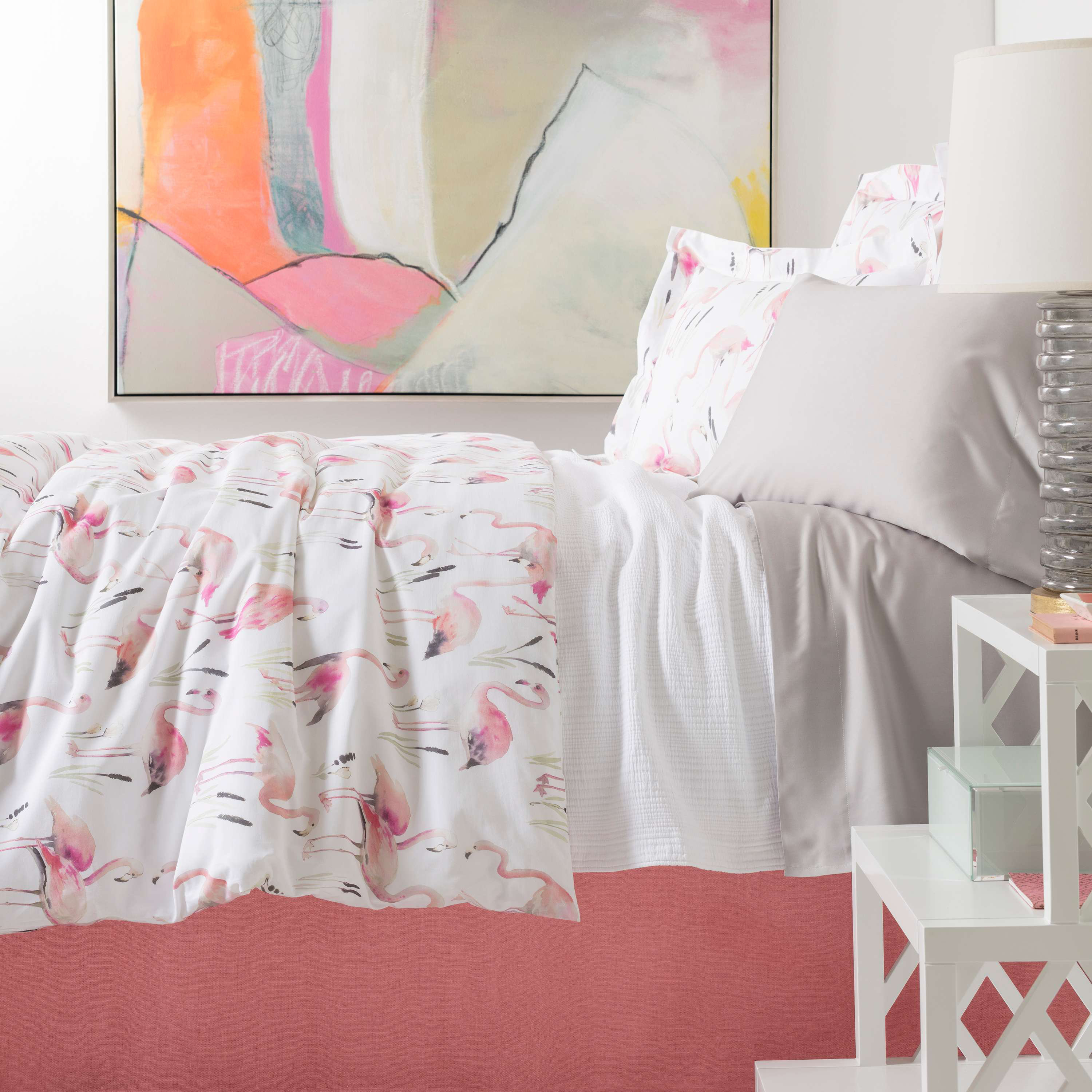 PINK FLAMINGOS SINGLE DUVET COVER SET REVERSIBLE BEDDING KIDS ADULTS