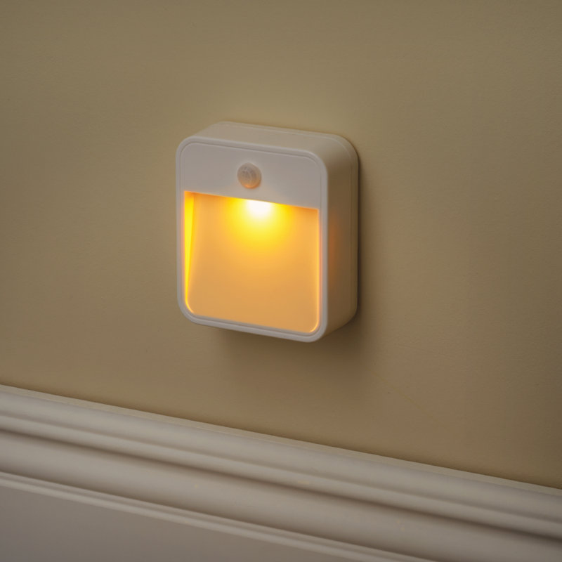 White MB720A-WHT-01-00 Mr 1-Pack Beams MB720A Sleep Friendly Battery-Powered Motion-Sensing LED Stick-Anywhere Nightlight with Amber Color LED Light