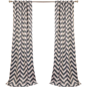 Angel Chevron Blackout Thermal Rod Pocket Single Curtain Panel