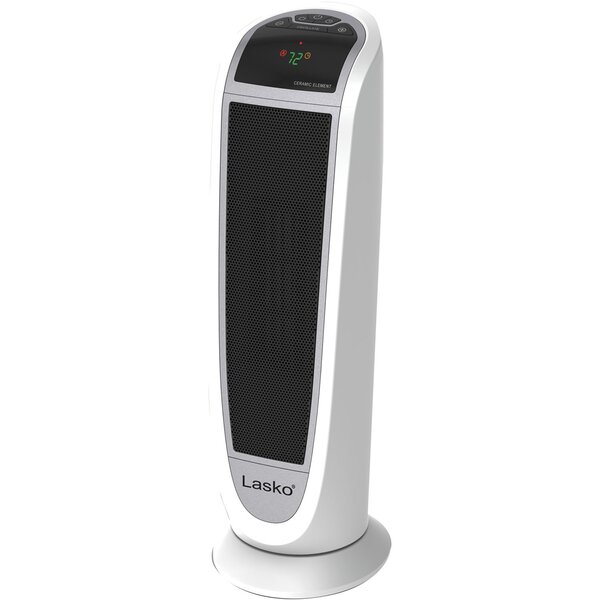 Ceramic 1,500 Watt Portable Electric Tower Heater With Remote Control By Lasko