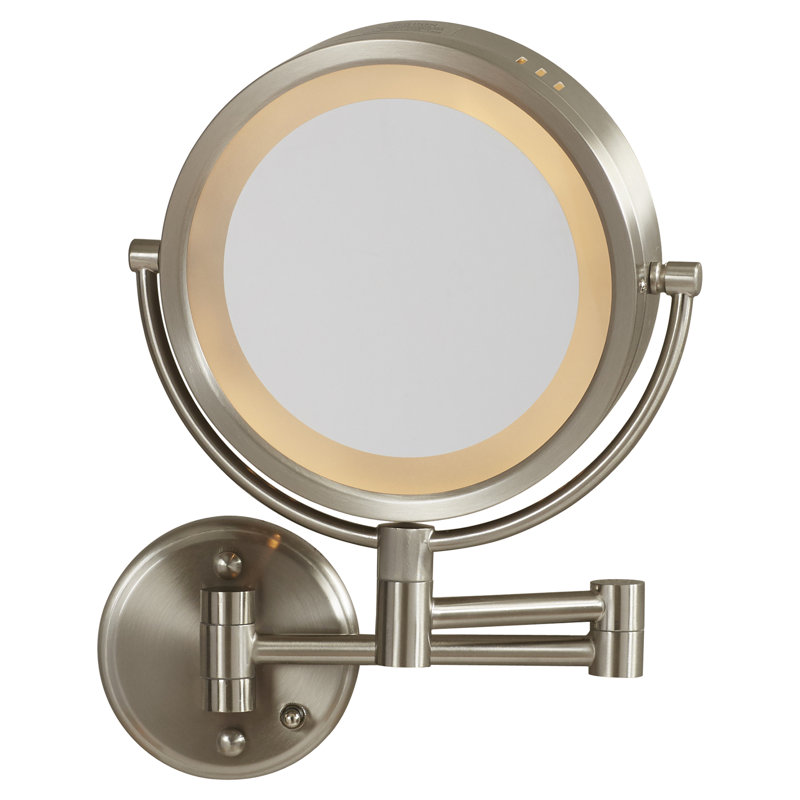 Darby Home Co Hard Wired Dual Sided Wall Mount Halo Lighted Mirror