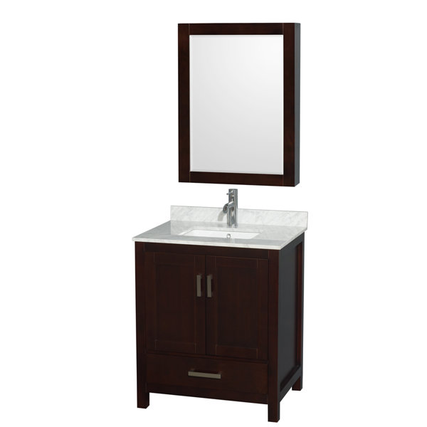 Sheffield 30 Single Espresso Bathroom Vanity Set with Medicine Cabinet by Wyndham Collection