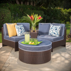 Daniela 4 Piece Sectional Seating Group with Ottoman