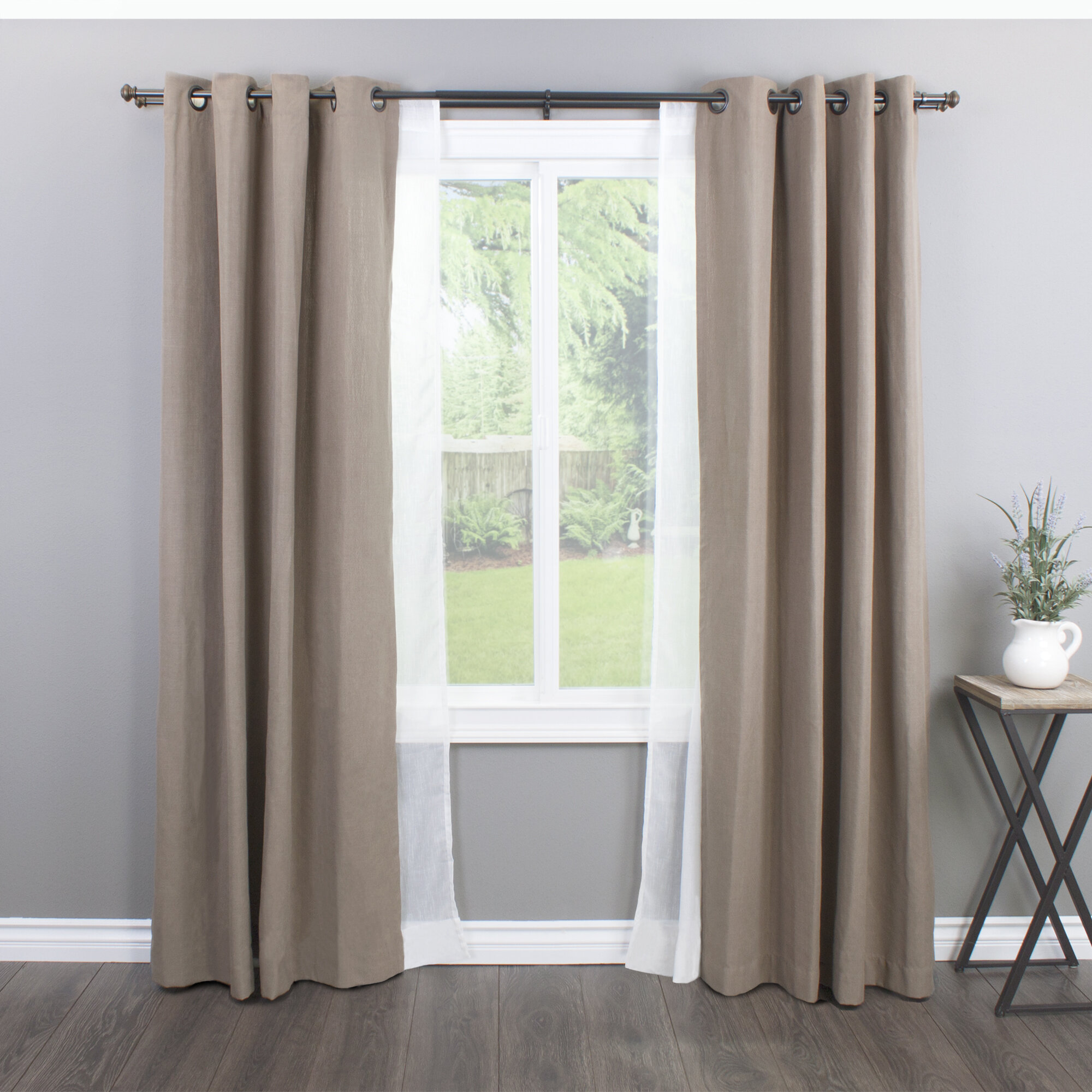double panel curtains wide window