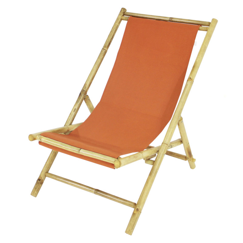 Bayou Breeze Atalya Reclining Folding Bamboo Relax Sling Beach Chair Reviews Wayfair