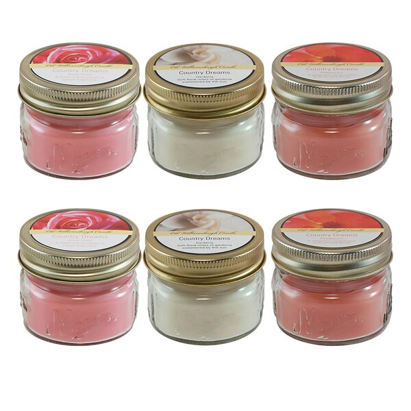 6 Piece Floral Scented Jar Candle Set (Set of 6) by LumaBase