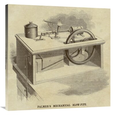 'Palmer's Mechanical Blow Pipe' Drawing Print on Canvas East Urban Home Size: 36