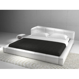 White Platform Bed Frames leather beds you'll love | wayfair White Platform Bed Frames leather beds you'll love | wayfair