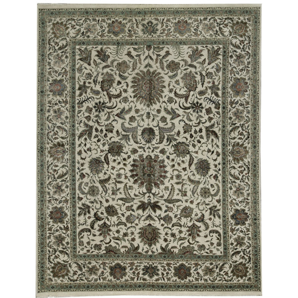 One-of-a-Kind Chantel Hand-Knotted Gray/Ivory 11'9 x 14'10 Area Rug