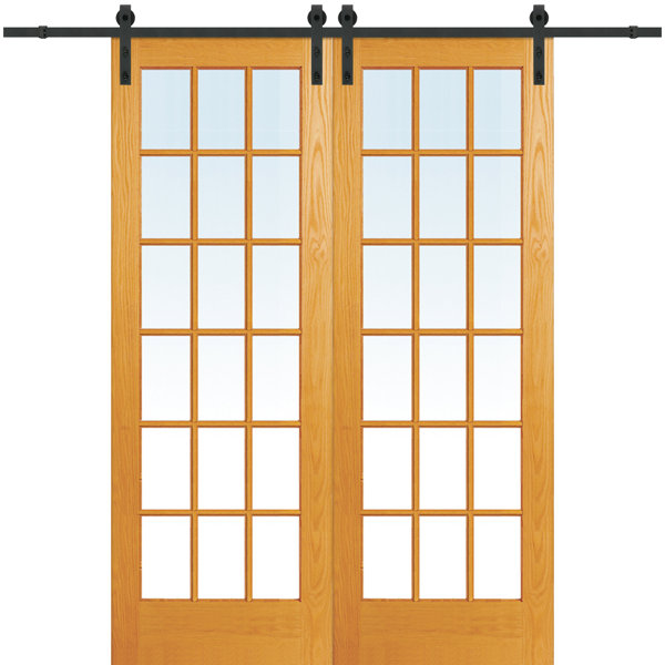 Wood 2-Panel Natural Interior Barn Door by Verona Home Design
