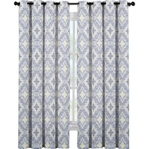 Ardis Damask Semi-Sheer Grommet Single Curtain Panel