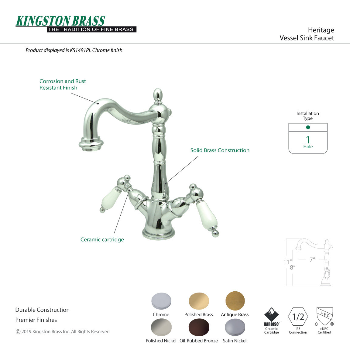 Kingston Brass Heritage Vessel Sink Faucet Reviews Wayfair