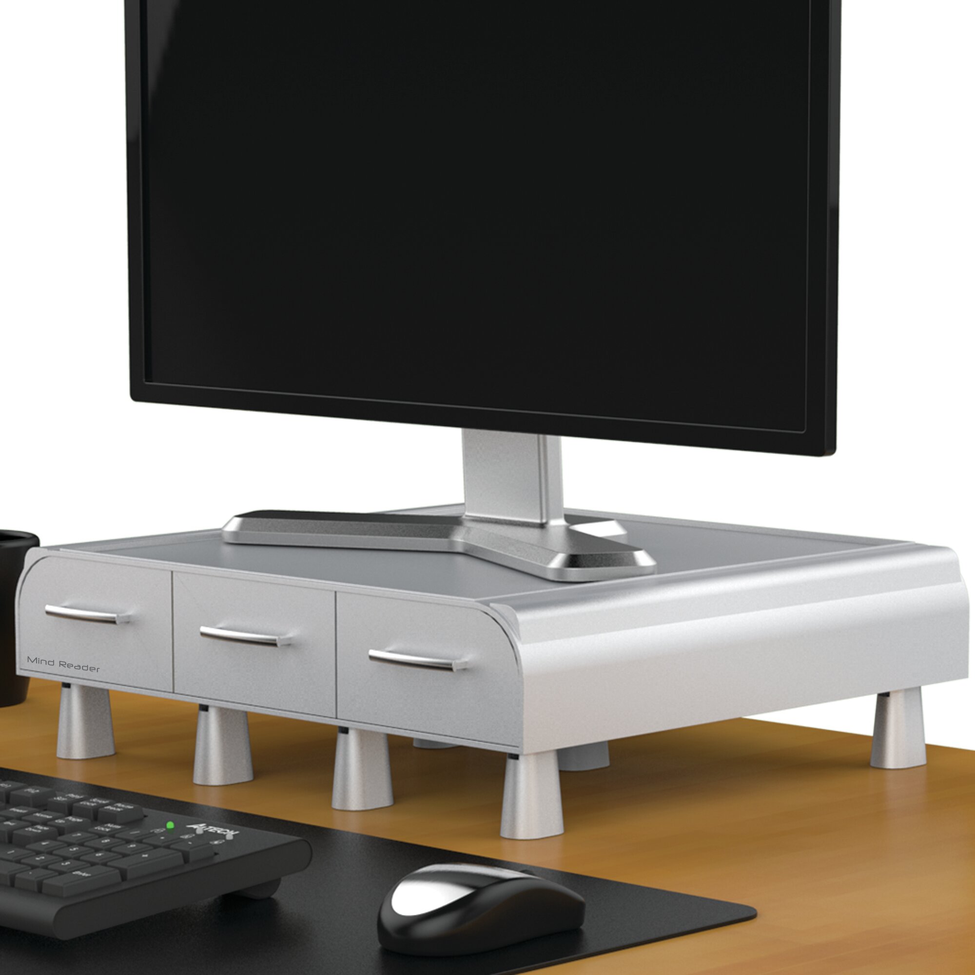Mind Reader Perch Pc Laptop Imac Monitor Stand And Desk